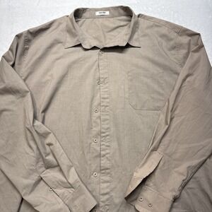 COOFANDY Men's XXXL Light Brown Long-Sleeve Button Down Shirt